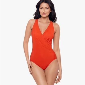 Miraclesuit® Wrapsody One Piece Swimsuit Elegant Orange Women's Swimsuit